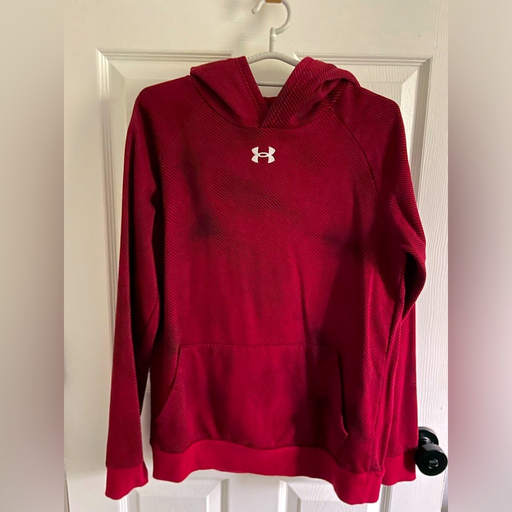 Boy XL under armour hoodie  wine red color